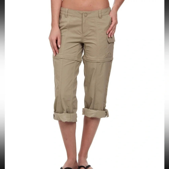 NWT The North Face Paramount Convertible Pants 18 Short Dune Beige Cargo Zip Off - Picture 4 of 14